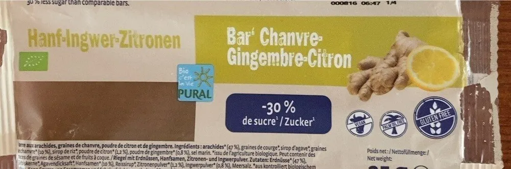 Bar’chanvre gingembre citron