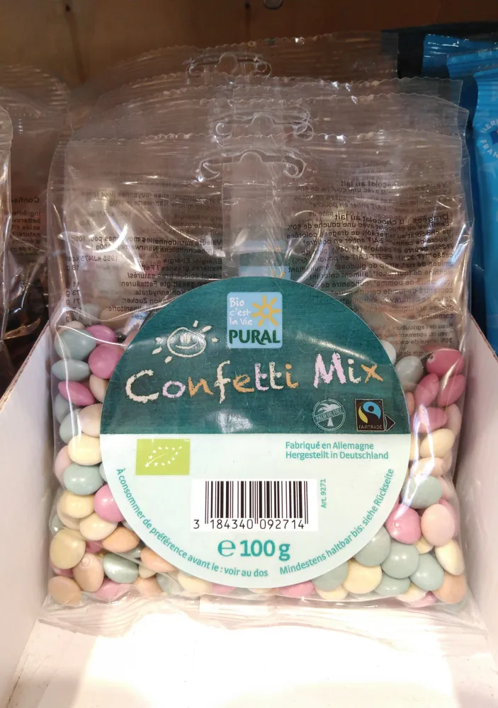 Bonbons De Chocolat Au Lait Dragéfiés Bio Confetti Mix Pural