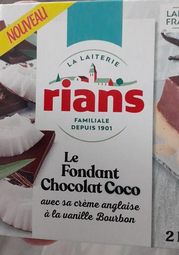 Le fondant chocolat coco rians