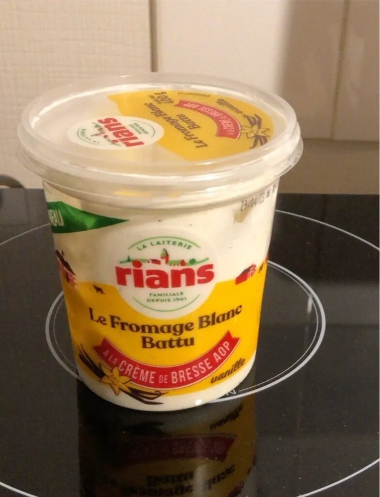 Le fromage blanc battu à la crème de bresse AOP, vanille