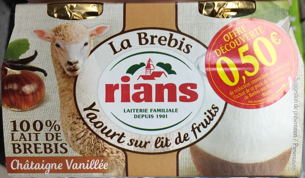 La Brebis Yaourt sur lit de fruits Châtaigne Vanillée