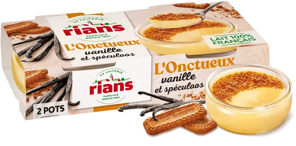 L'Onctueux vanille et Spéculoos émiettés 2 x (86 g + 4 g)