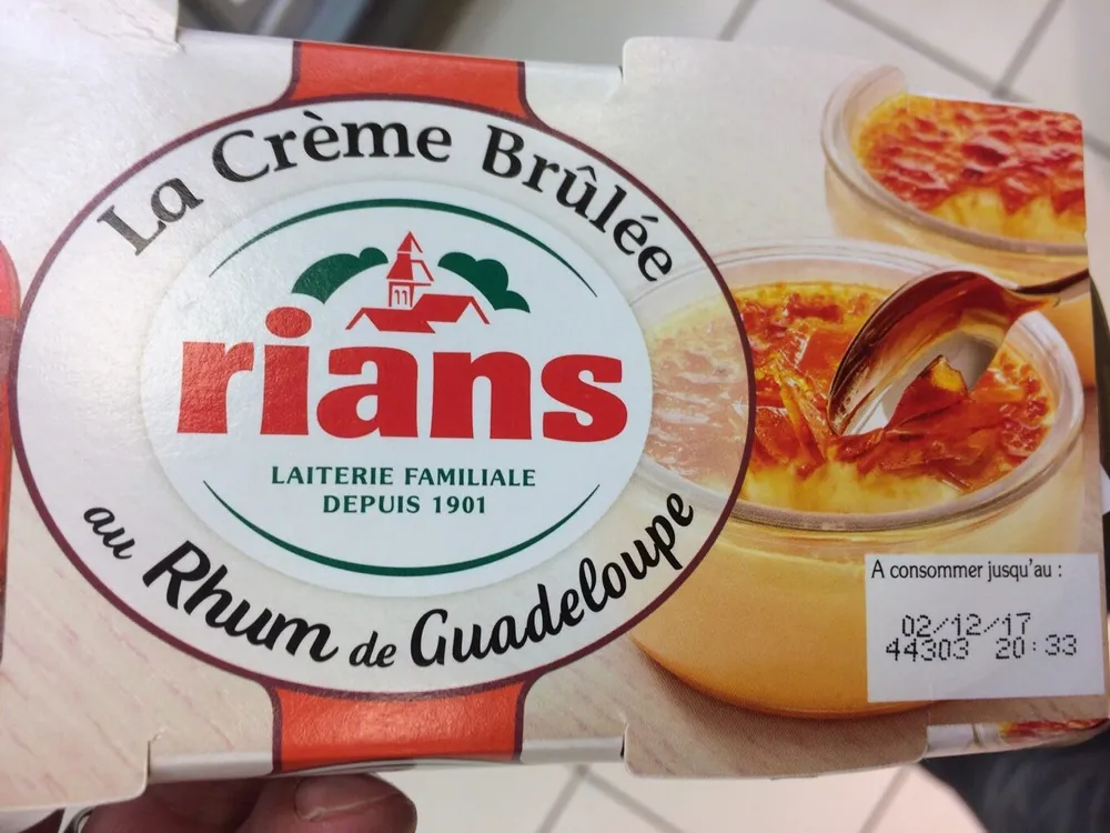 La creme brulée  au Rhum