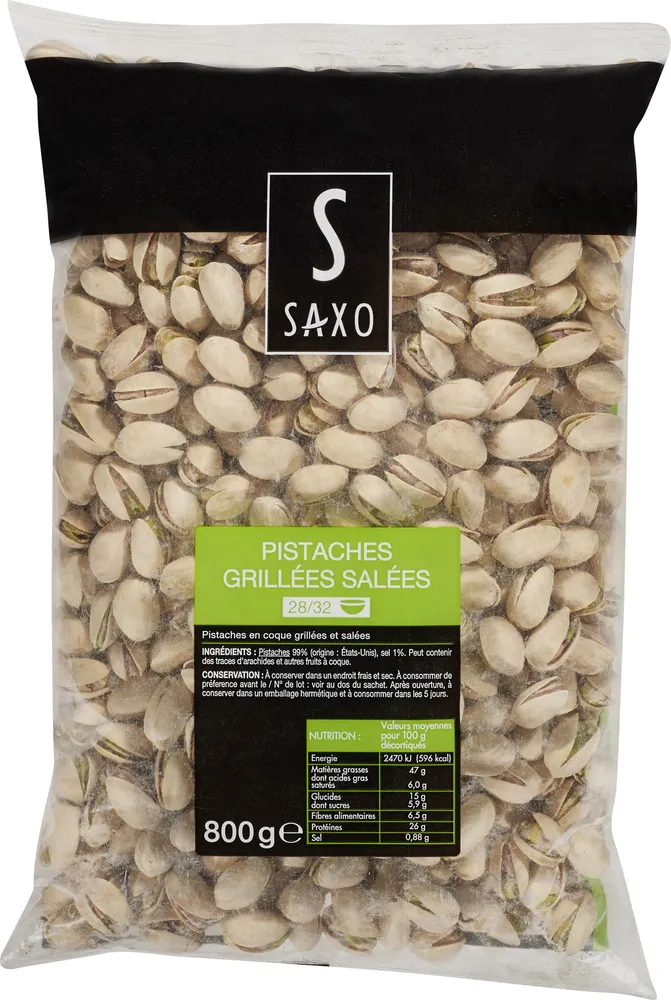 Pistaches grillées salées
