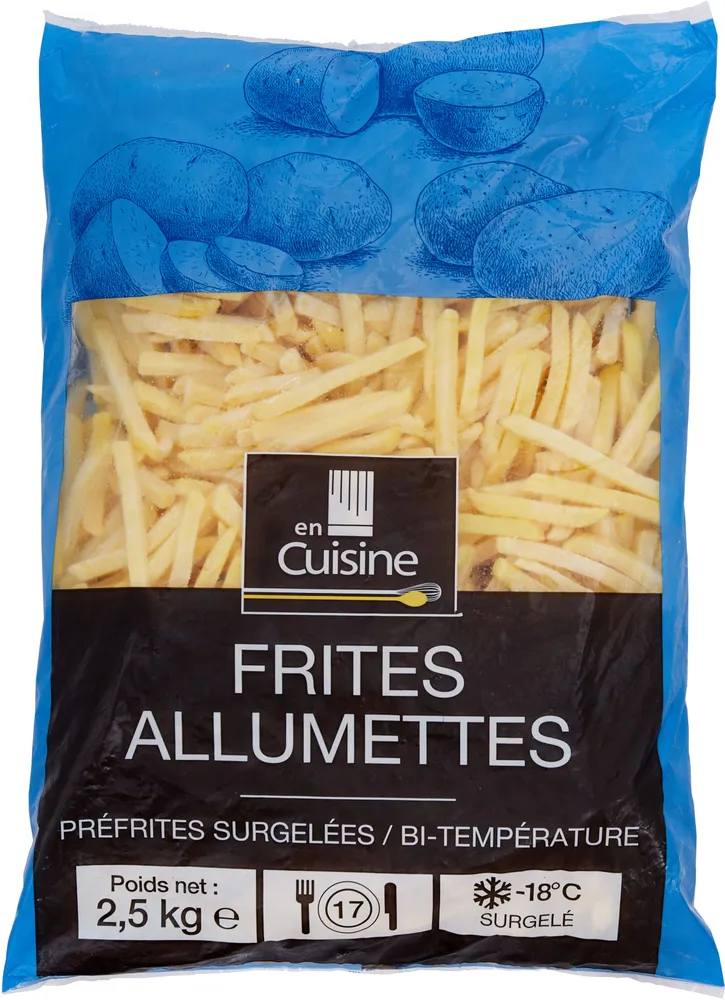 Frites Allumettes Préfrites surgelées / bi-température
