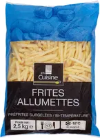 Frites Allumettes Préfrites surgelées / bi-température