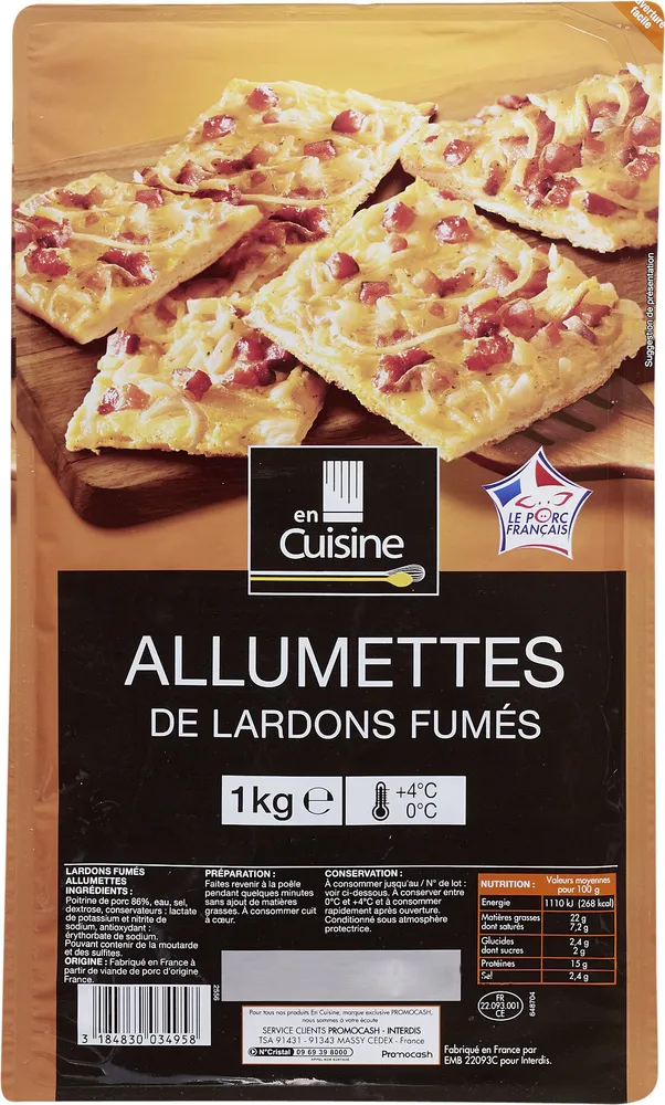 Allumettes de lardons fumés