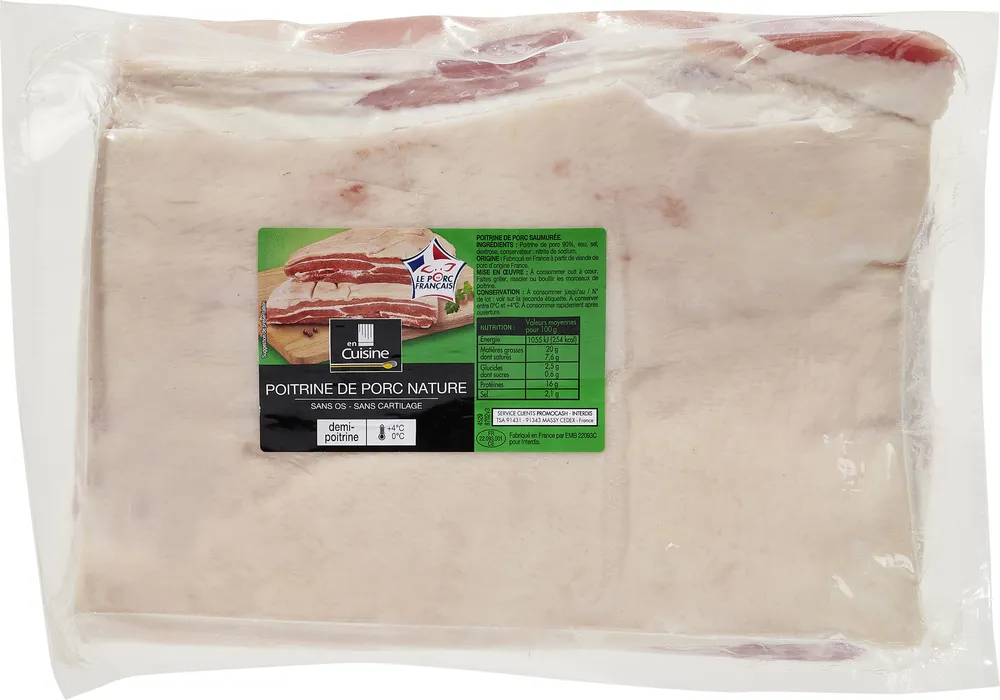 Poitrine de porc nature
