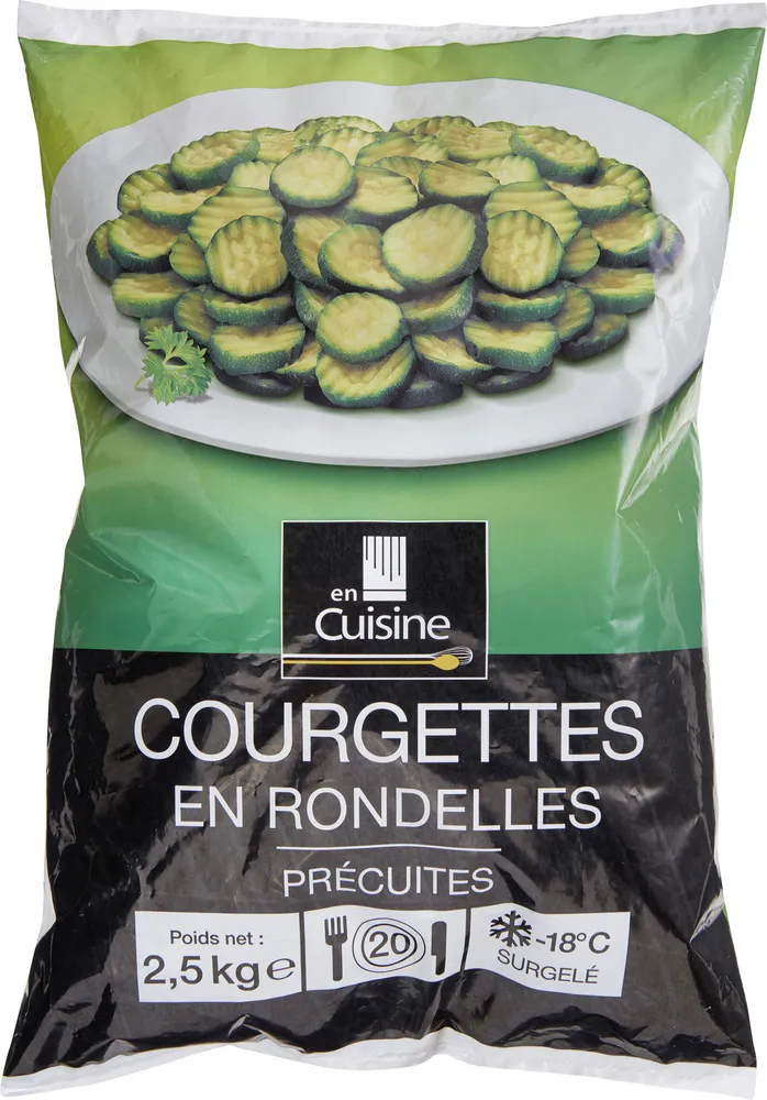 Courgettes en rondelles précuites