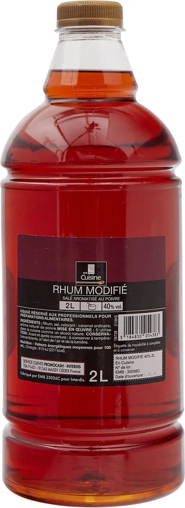 RHUM MODIFIÉ SALÉ aromatisé au POIVRE