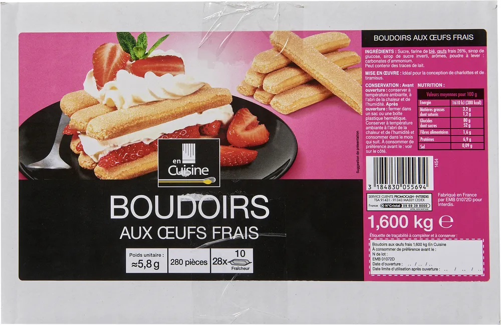 Boudoirs aux œufs frais