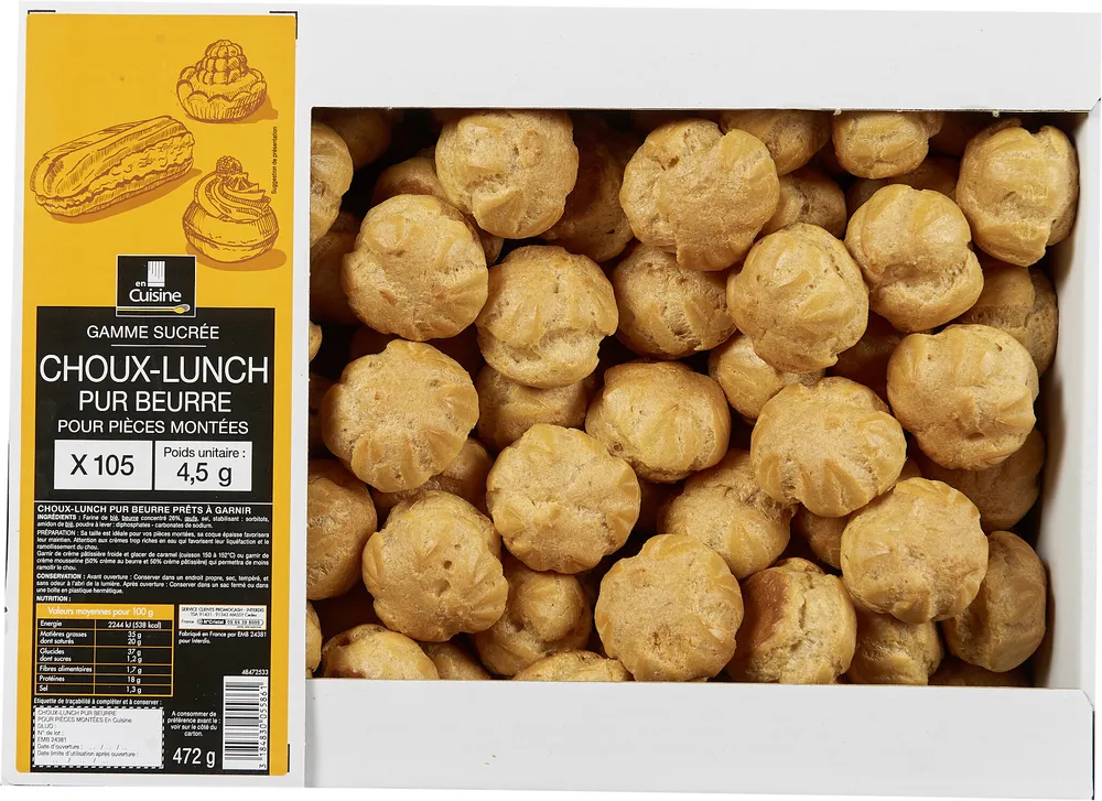Gamme sucrée Choux-Lunch Pur beurre Pour pièces montées