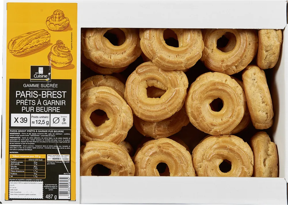 Gamme sucrée Paris-Brest prêts à garnir Pur beurre