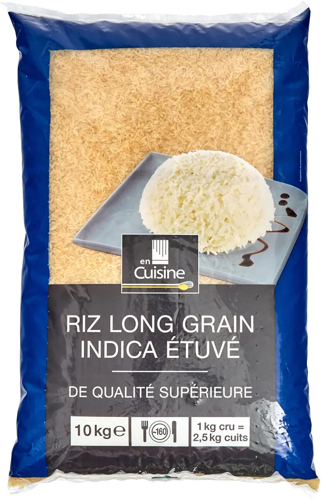 Riz long grain indica étuvé