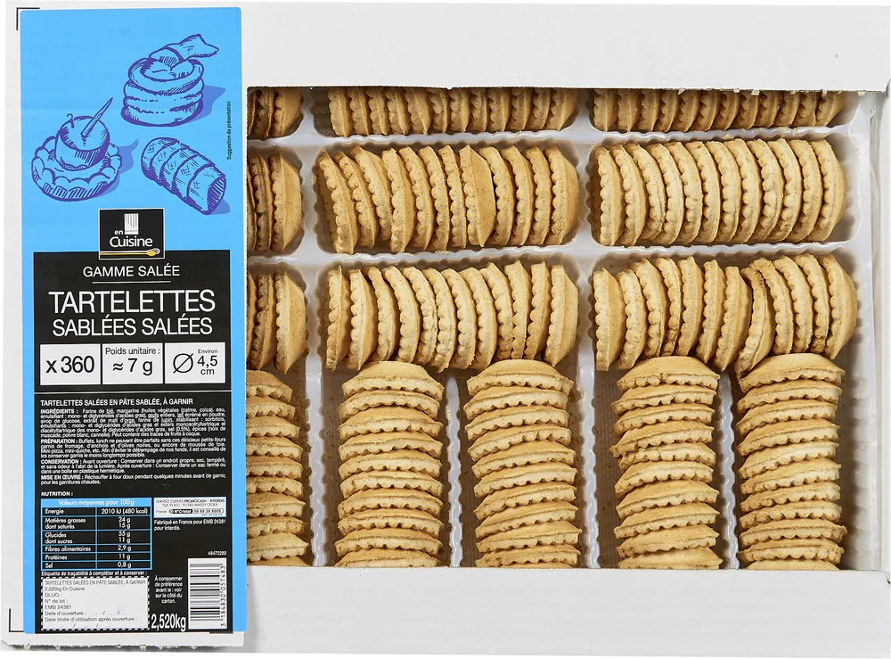 Gamme salée Tartelettes sablées salées