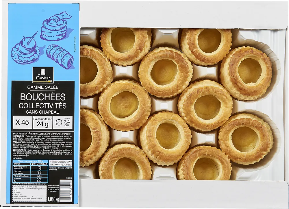 Bouchées collectivités sans chapeau