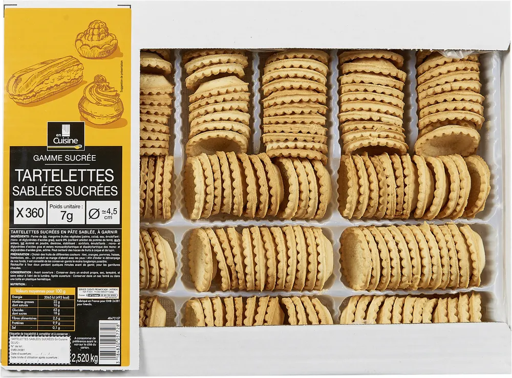 Gamme sucrée Tartelettes sablées sucrées