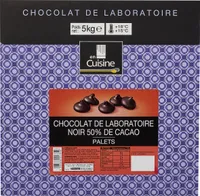 Chocolat de laboratoire noir 50% de cacao palets