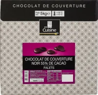 Chocolat de couverture noir 55% de cacao palets