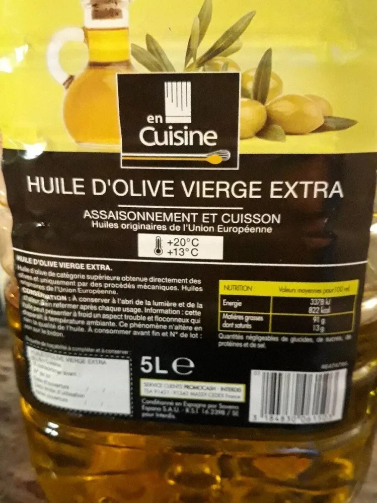 5L Bidon Huile D'olive Vierge Extra En Cuisine