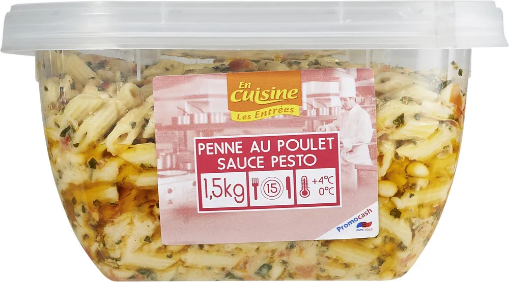 Penne au poulet sauce pesto
