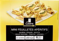 Mini feuilletés apéritifs saumon . épinard-ricotta . roulé saucisse . tomates-legumes