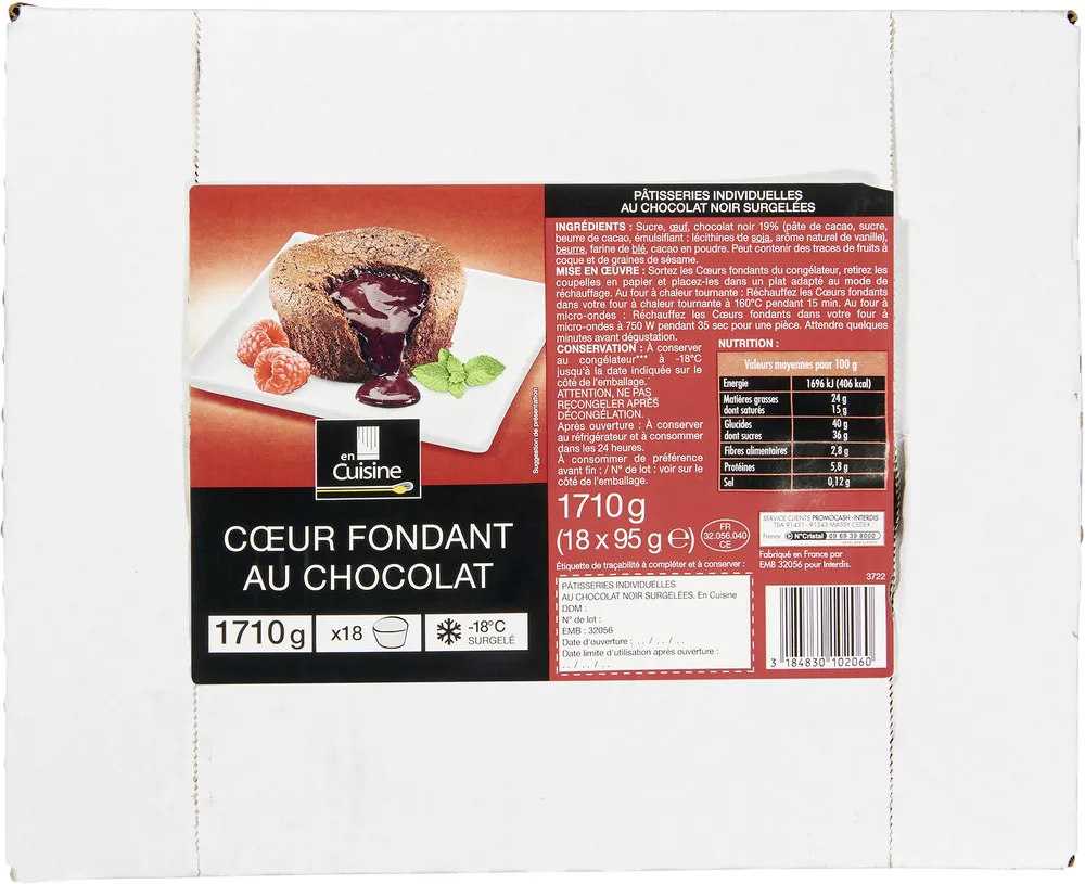 Cœur fondant au chocolat