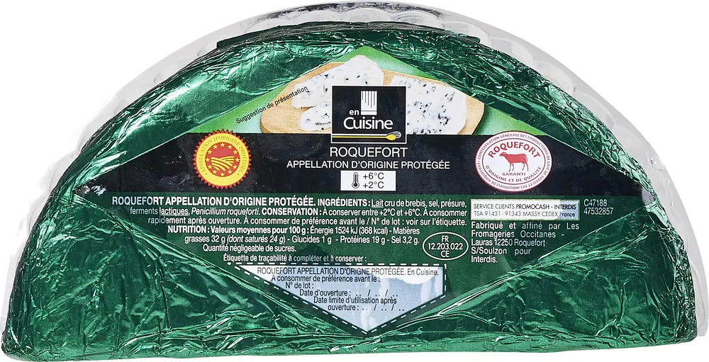 Roquefort appellation d'origine protegee