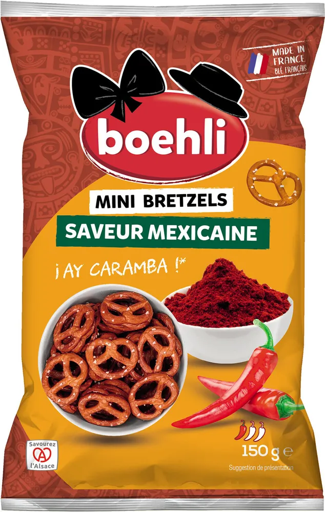Sachet 150g mini bretzels saveur mexicaine