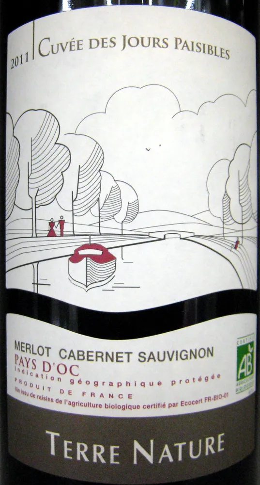 Merlot Cabernet Sauvignon Pays d'Oc 2011 IGP Bio Cuvée des Jours Paisibles