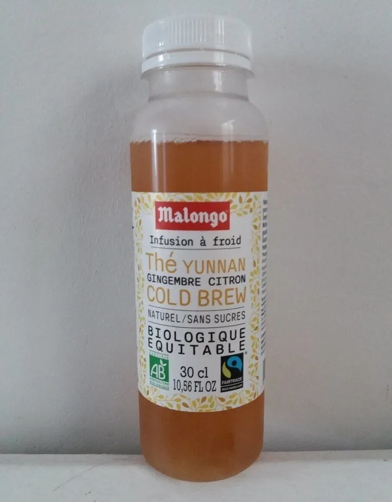 Infusion à froid / Thé Yunnan, Gingembre, Citron / Sans sucres
