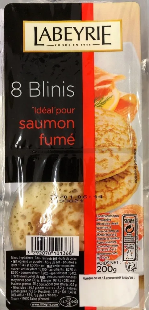 8 blinis "Ideal" pour Saumon fumé
