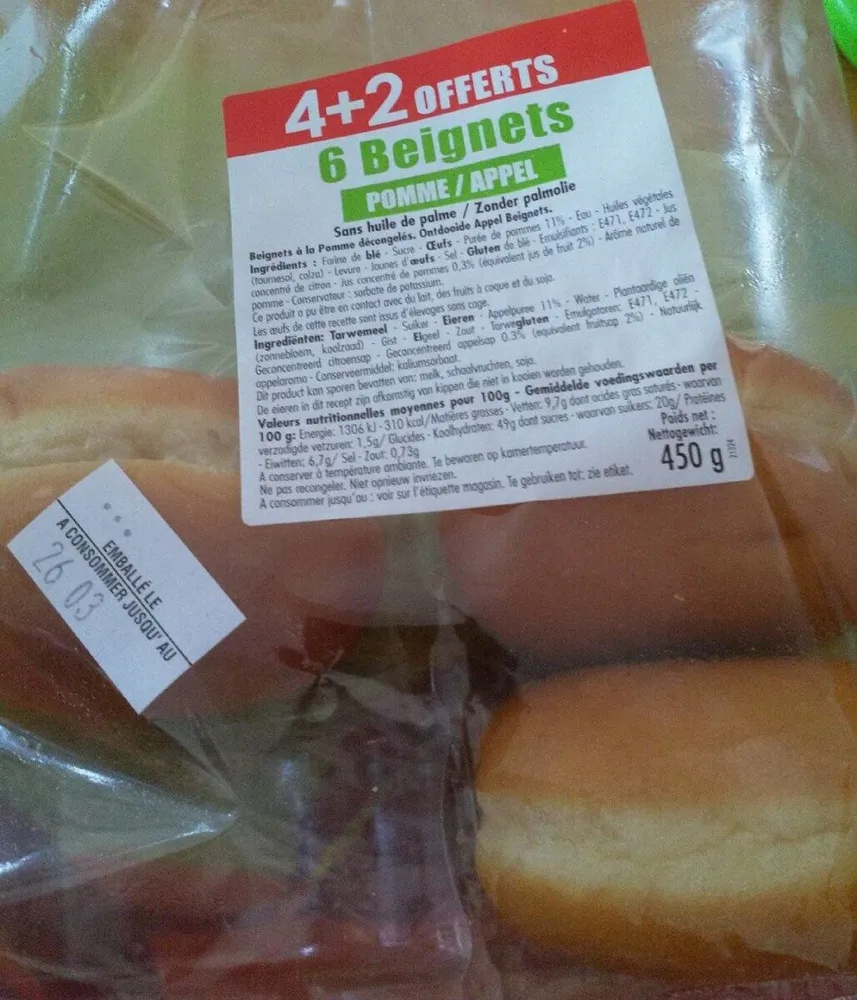 6 beignets pomme