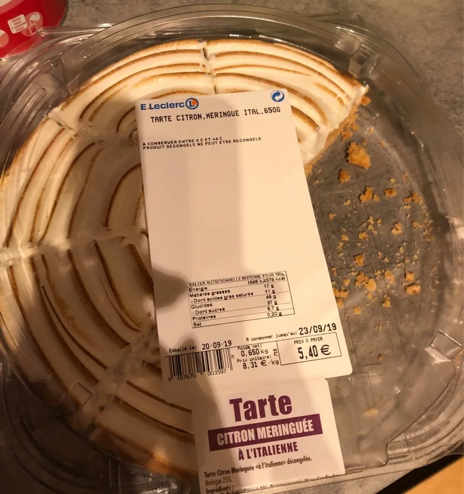 Tarte citron meringuée à l'italienne