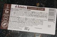 4 éclairs 2 chocolat  2 café
