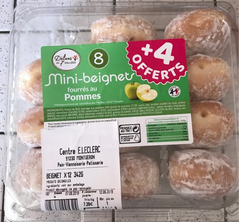 Mini  beignets fourres au pomme
