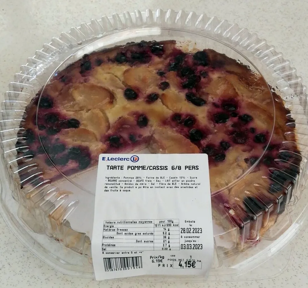 Tarte pomme /cassis