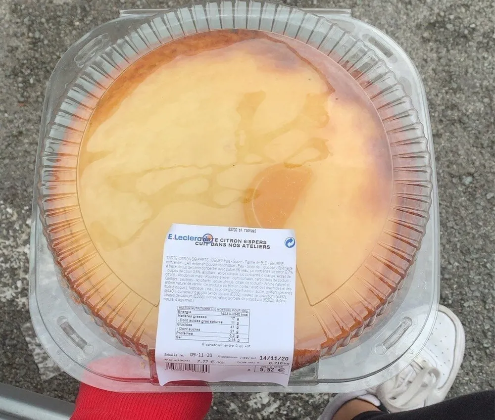 Tarte au citron 6/8 pers cuit dans nos ateliers