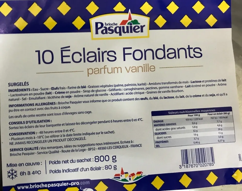 Eclairs fondants vanille