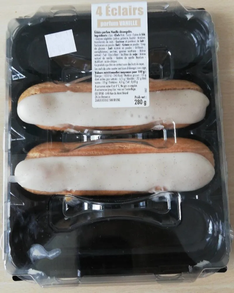 4 éclairs parfum vanille