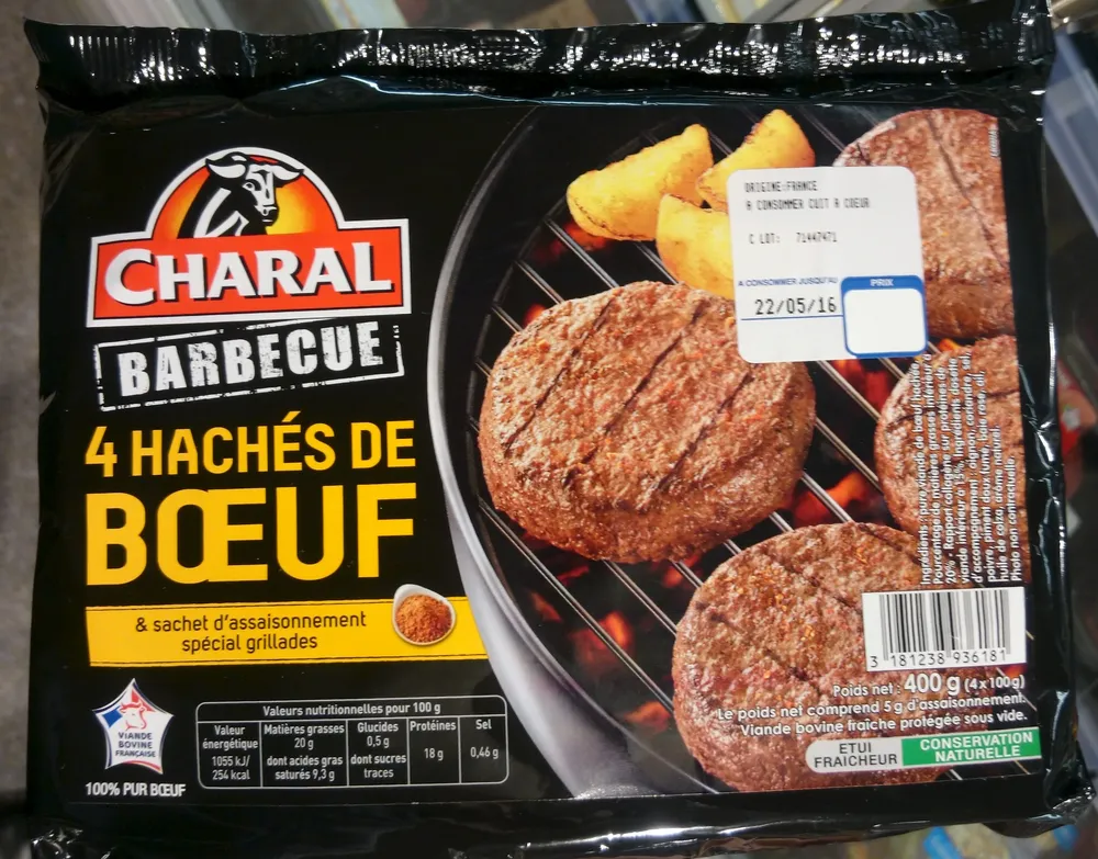 4 Hachés de Bœuf et sachet d'assaisonnement spécial grillades