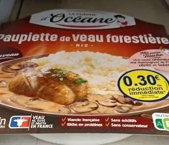 Paupiette de veau forestière avec riz
