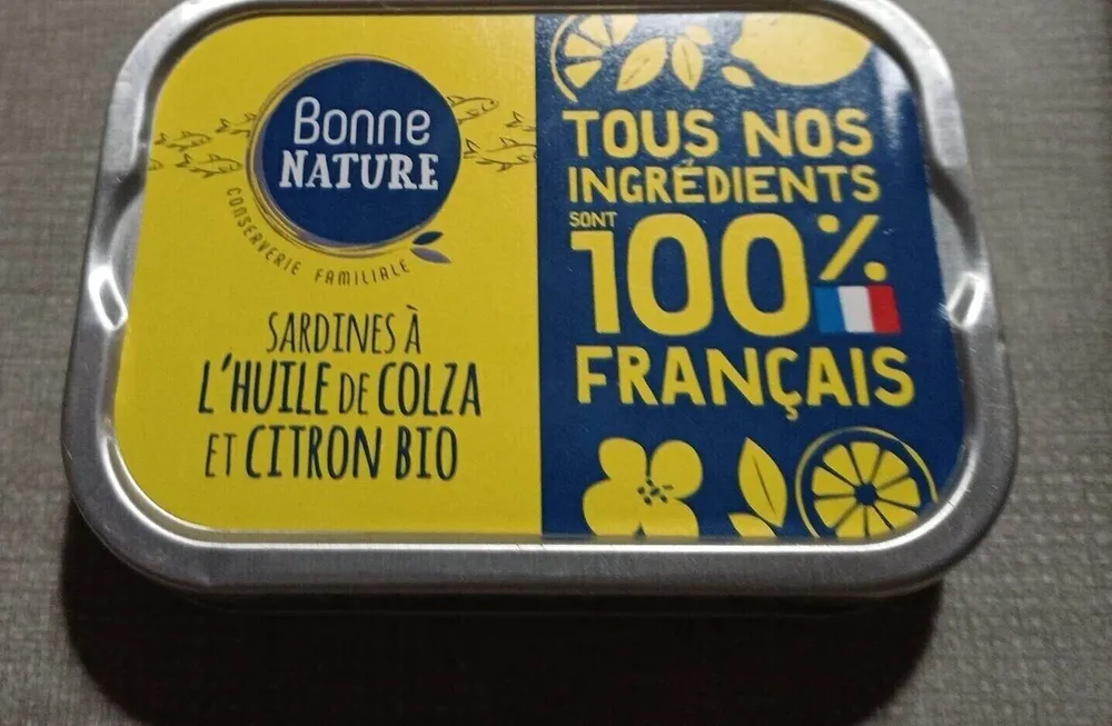 Sardines à l’huile de colza et citron bio