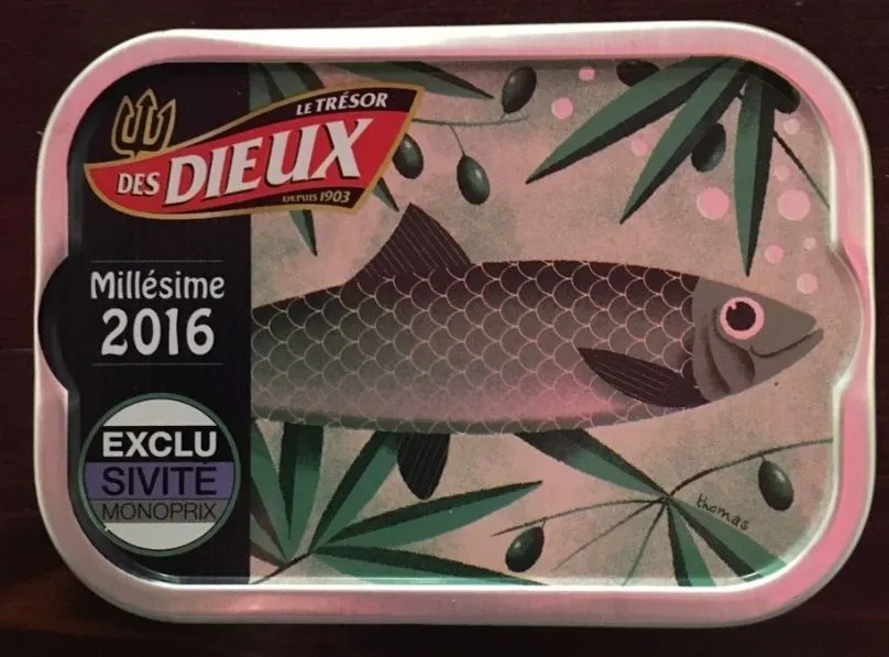 Sardines huile d'olive vierge extra Millésime 2016