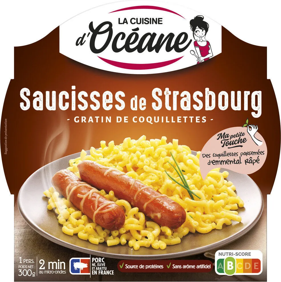 Saucisses de Strasbourg - Gratin de  Coquillettes