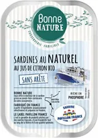 Sardines au naturel au jus de citron bio