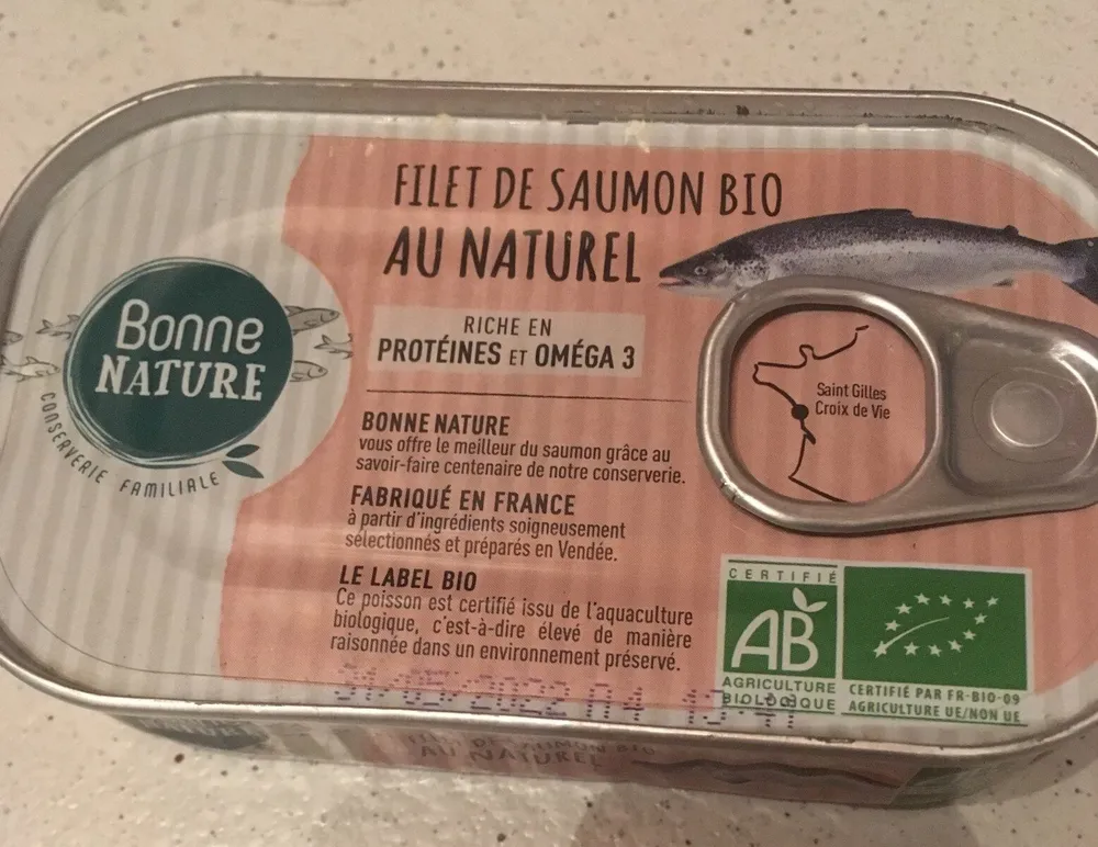 Filet de saumon bio au naturel
