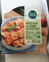 Ravioli cuisinés aux 5 légumes huile d'olive et Basilic