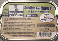 Sardine au naturel au jus de citron bio
