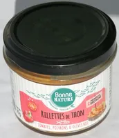 Rillettes de thon, tomates, poivrons et olives bio